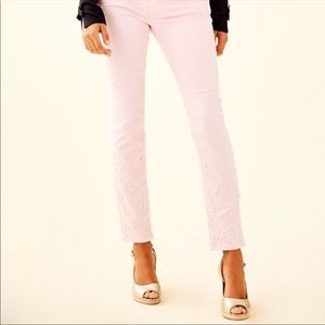 Lilly Pulitzer Skinny Jeans - Pink + Pearls - Size 16